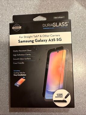 DURAGLASS Tempered Glass Screen Protector for Samsung Galaxy A25 5G - Black